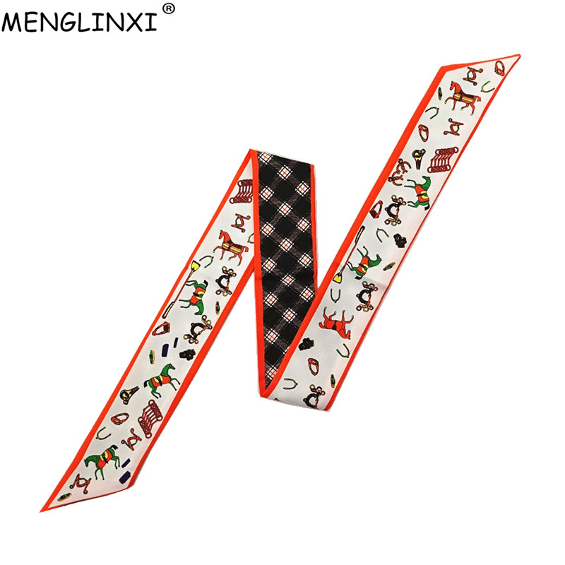 Luxury Bags Brands For Women - Syal Skinny Kotak-kotak Kuda Tas Wanita