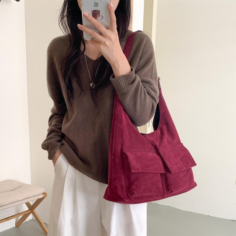 Bucket Bag Suede - Tas Tote Suede Imitasi Baru dengan