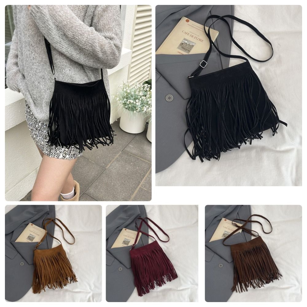 Bucket Bag Suede - Tas Selempang Pinggiran Suede Antik Tas
