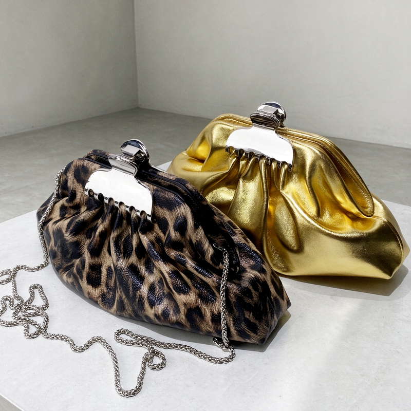 Luxury Bags On Sale - Tas Malam Motif Leopard Untuk Wanita,