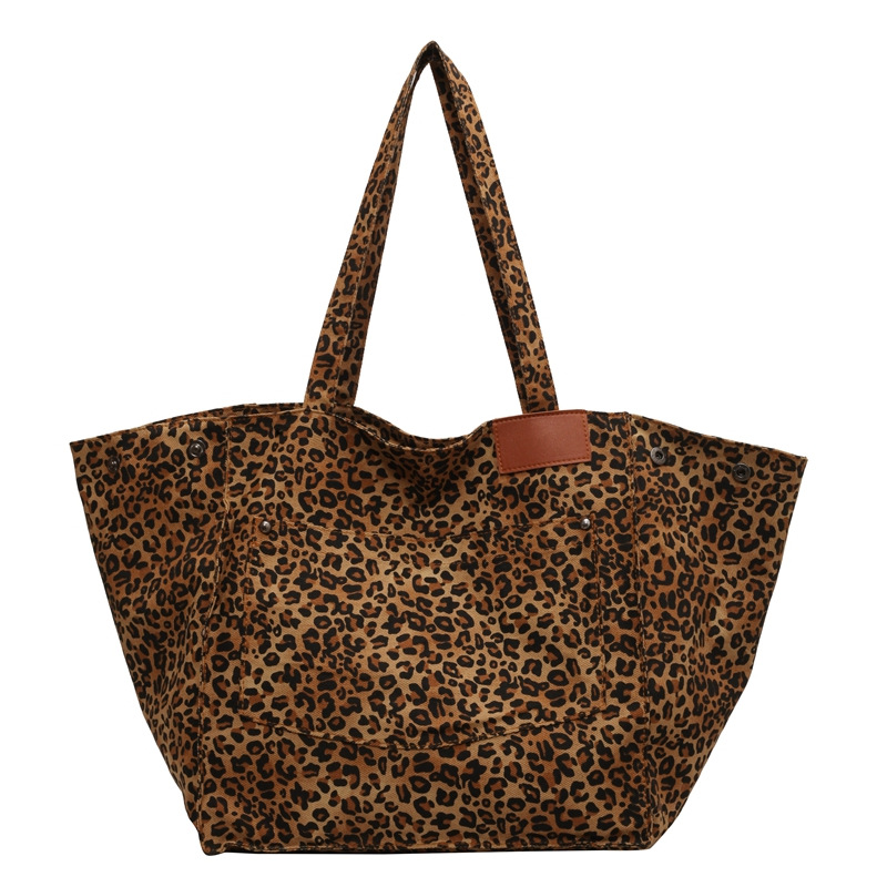 Tas Tote Motif Leopard Tas Bah - Canvas Tote Designer ulasan dan harga