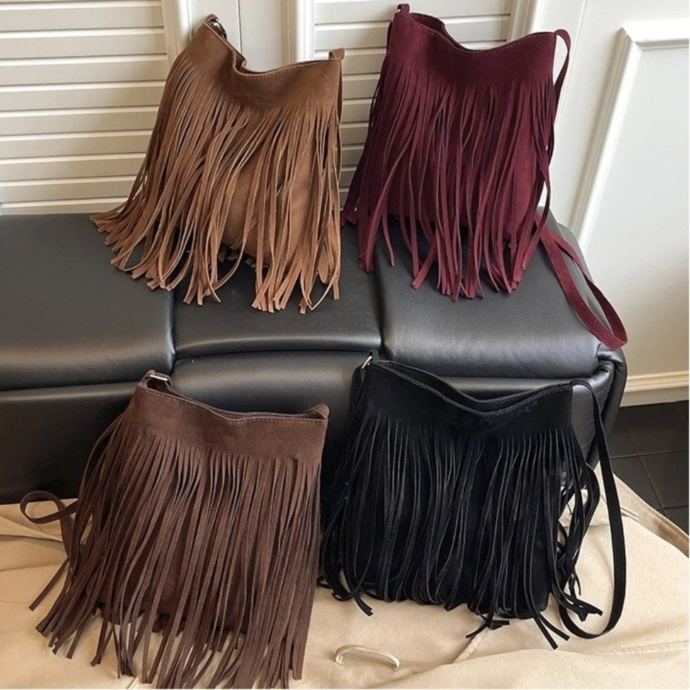 Tas Selempang Pinggiran Suede  - Bucket Bag Suede ulasan dan harga