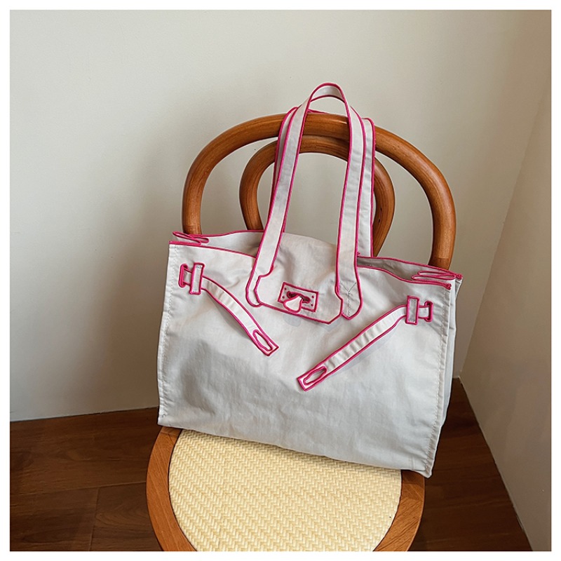 Tas Bahu Nylon Ringan Desain L - Canvas Tote Designer ulasan dan harga