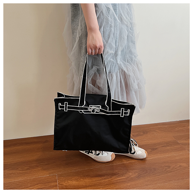 Tas Bahu Nylon Ringan Desain L - Canvas Tote Designer ulasan dan harga