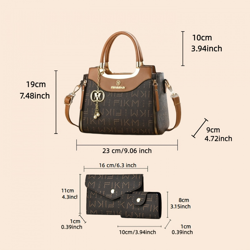 Set 3 tas wanita mewah bermoti - Luxurious Bag ulasan dan harga