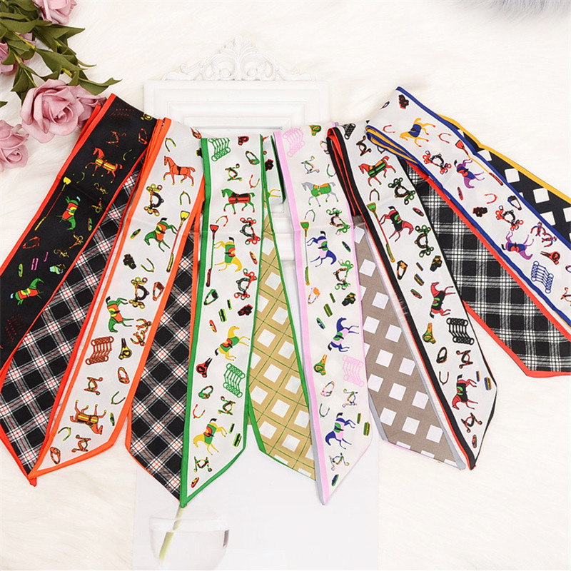 Syal Skinny Kotak-kotak Kuda T - Luxury Bags Brands For Women ulasan dan harga