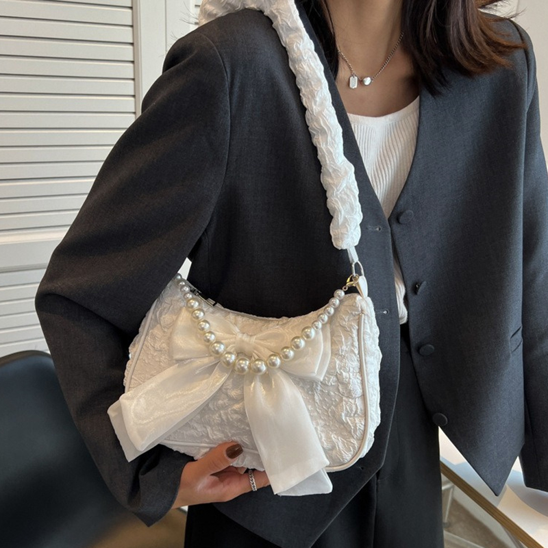 Tas Wanita Mutiara Lipat Putih - Luxury Y2K Bags ulasan dan harga