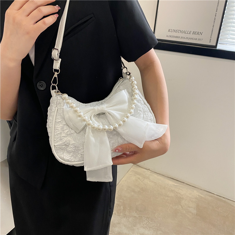 Tas Wanita Mutiara Lipat Putih - Luxury Y2K Bags ulasan dan harga