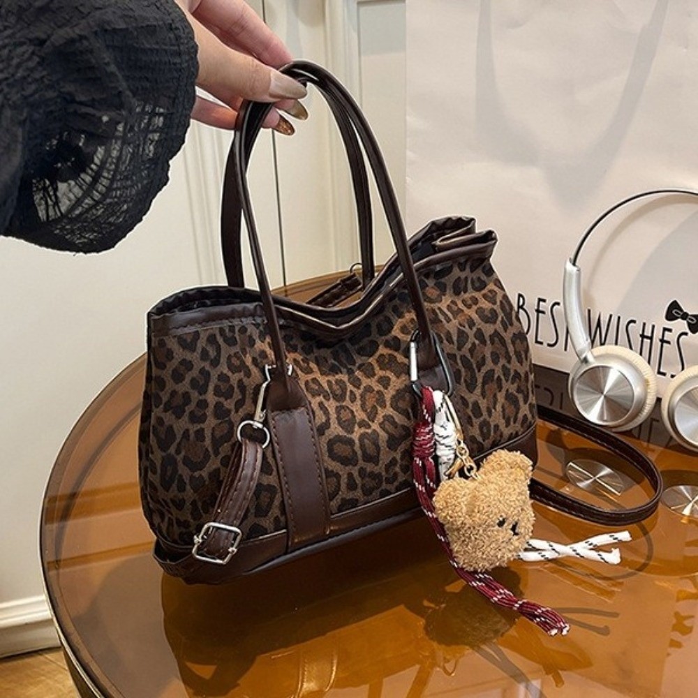 Tas Selempang Motif Leopard Re - Bucket Bag Suede ulasan dan harga