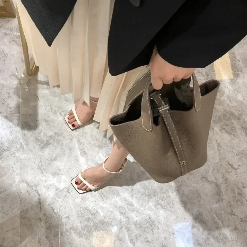 2023 baru warna kontras tas Bu - Bucket Bag Suede ulasan dan harga