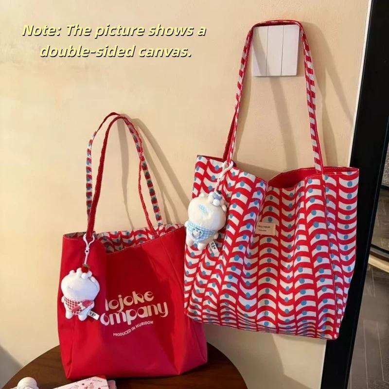1PCS Tas Kanvas Korea Kapasita - Canvas Tote Designer ulasan dan harga