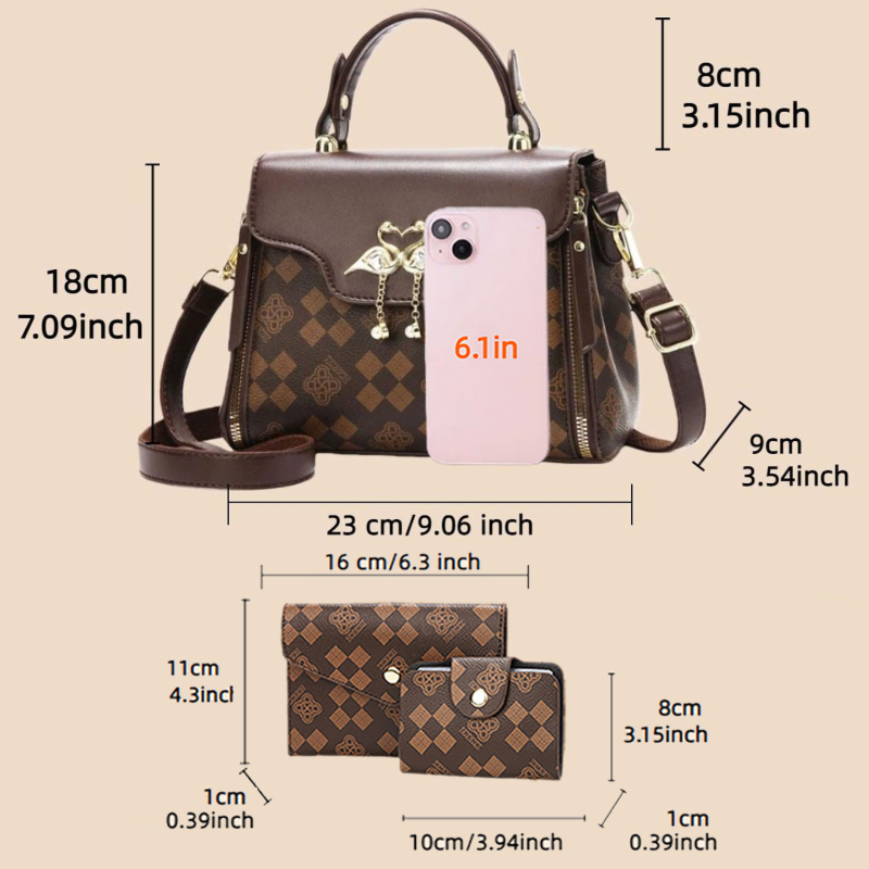 Set tas wanita 3-in-1, tas sel - Luxurious Bag ulasan dan harga