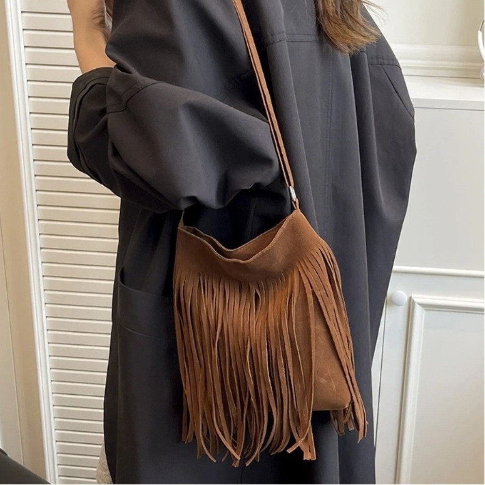 Tas Selempang Pinggiran Suede  - Bucket Bag Suede ulasan dan harga