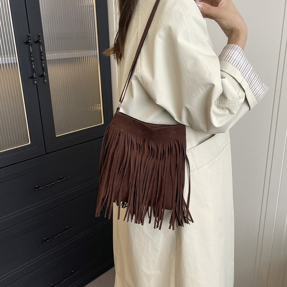 Tas Selempang Pinggiran Suede  - Bucket Bag Suede ulasan dan harga